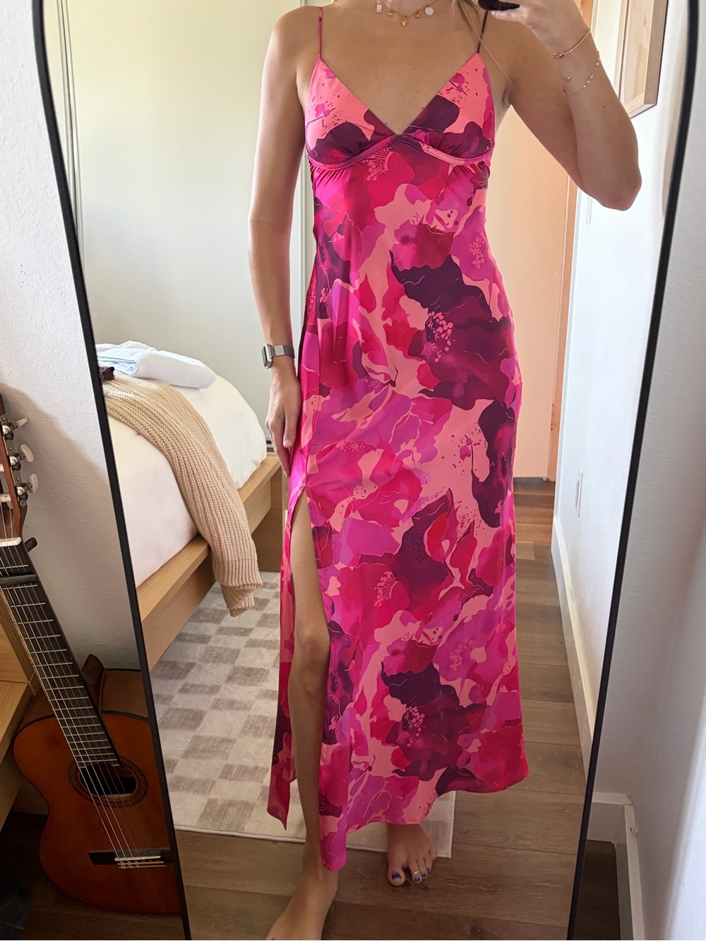 Hello Molly Pink & Magenta Floral Slip Maxi Dress